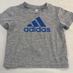 Adidas Kids - 24 months Heather Gray Tee with Blue Logo